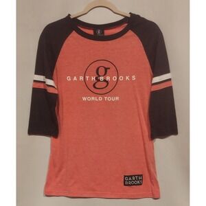 Garth Brooks Womens World Tour Jersey Style 3/4 Sleeve T-Shirt Size Medium